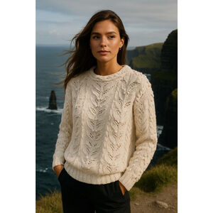 Vintage Express Tricot Handknit Sweater Cream Quiet Luxury